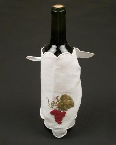 Γιλέκο μπουκαλιού Miniature 12 με χειροποίητο σχέδιο σταφύλια One Size Άσπρο